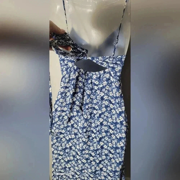 REFORMATION Flourish Ivory Floral Print DIETRICH A-Line Tie Waist Crepe Dress 2P - Picture 15 of 16